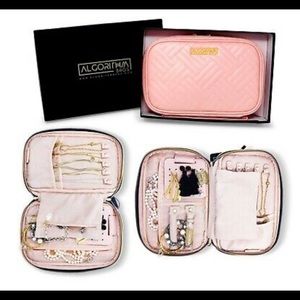 Pink travel jewelry case